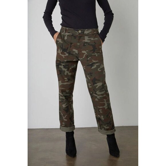 VELVET BY GRAHAM & SPENCER Ottie Camo Cotton Stretch Twill Utility Pants, Size 2 - Picture 3 of 16